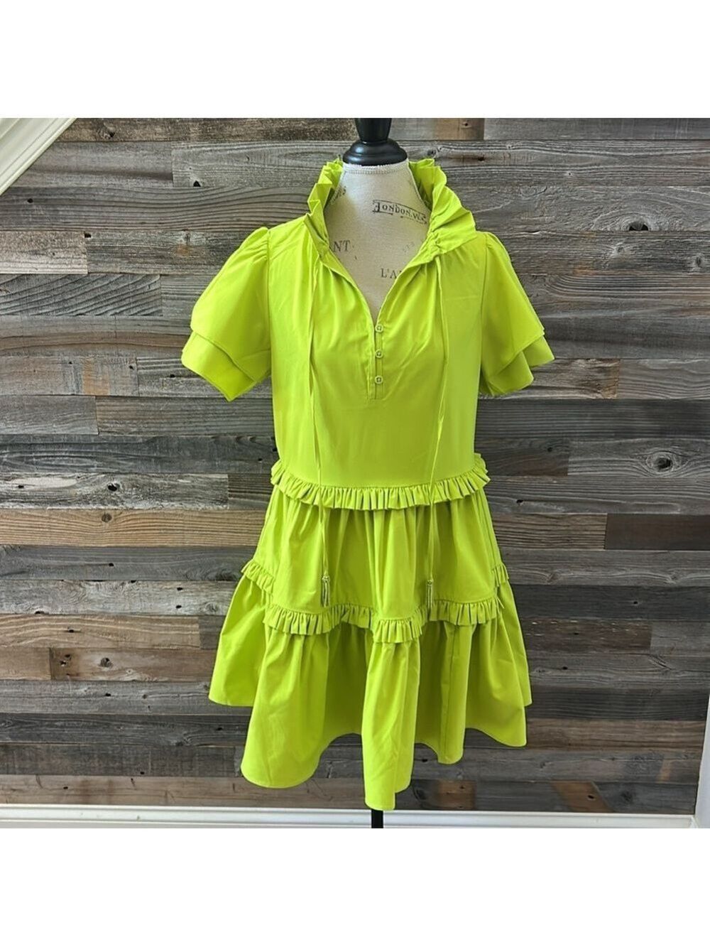 Alden Adair Hallie Ruffle Dress in Citrus Size Small NWT - Picture 2 of 12